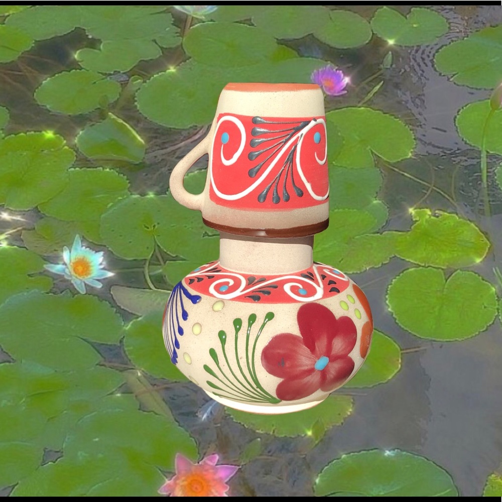 Mexican pottery jug & mug